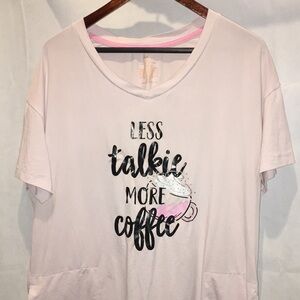 Secret Treasures Less Talkie More Coffe Oversized Sleep Shirt /Tunic | Size S-M